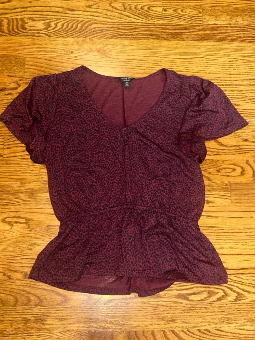 Lucky Brand V-Neck Peplum Blouse
